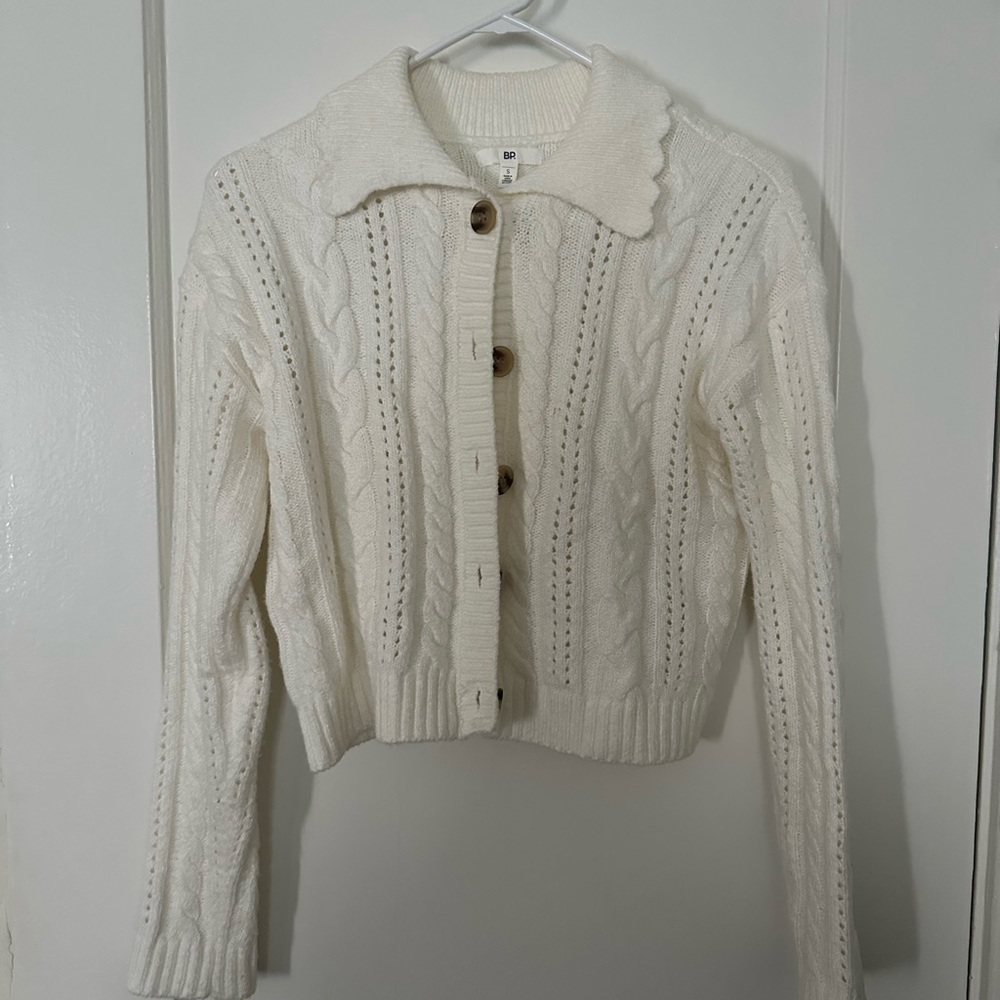 BP Cream Cable Knit Cardigan Sweater